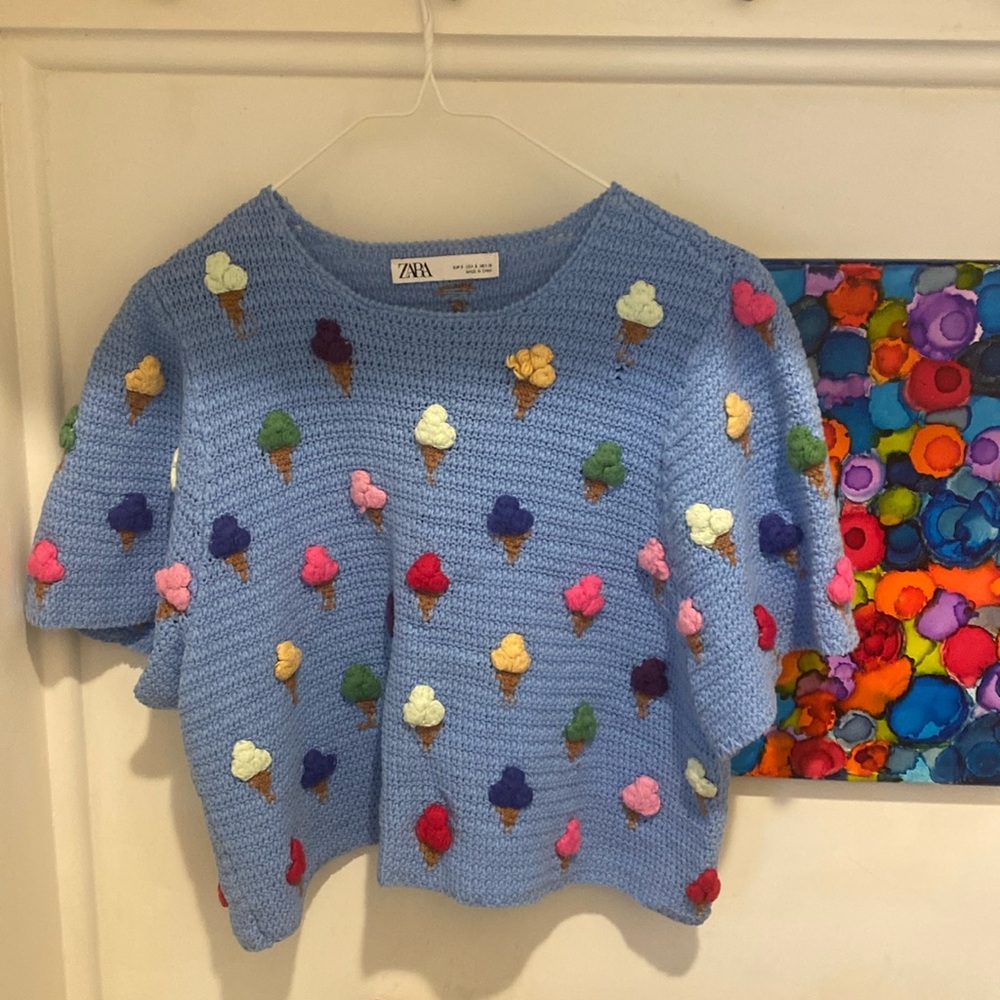 ZARA knit ice cream sweater